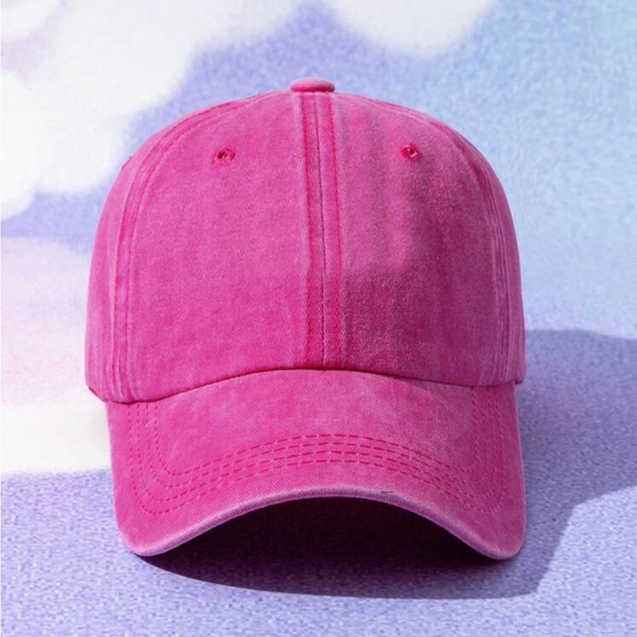 NEW Girls Faded Neon Pink Baseball Cap OS Adjustable - Picture 3 of 4
